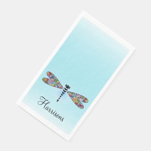 Floral Patchwork Damselfly Gästetuch Napkins Serviette (Ecke)