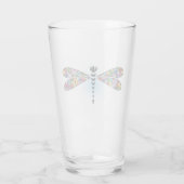 Floral Patchwork Dragonfly Damselfly Glass Glas (Rückseite)