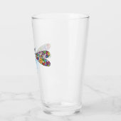 Floral Patchwork Dragonfly Damselfly Glass Glas (Links)