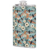 Floral Patchwork Halloween Bats & Flowers Flachmann (Links)