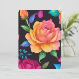 Floral Patern Rose Einladung