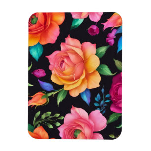 Floral Patern Rose Magnet