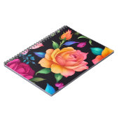 Floral Patern Rose Spiral Foto Notebook Notizblock (Linke Seite)