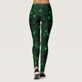 Floral pattern.01.FR.Green Black BG Leggings (Rückseite)