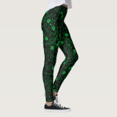 Floral pattern.01.FR.Green Black BG Leggings (Rechts)