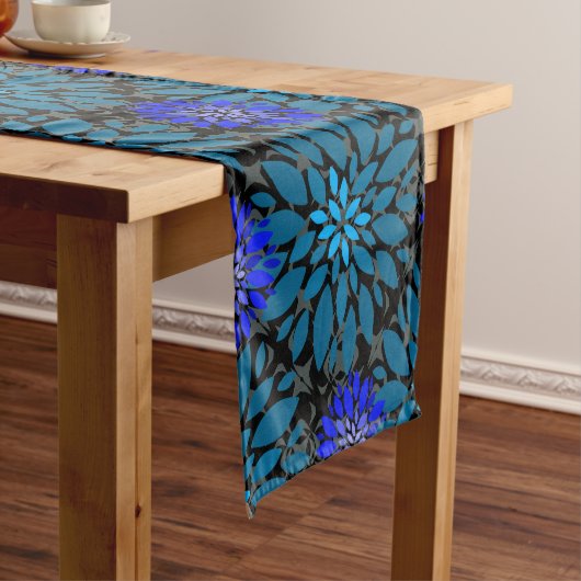 Floral pattern.05.FR.Bluex4b Black BG Kurzer Tischläufer (Beispiel)