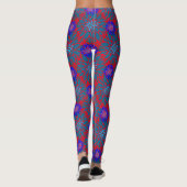 Floral pattern.05.FR.Bluex4b Red BG Leggings (Rückseite)
