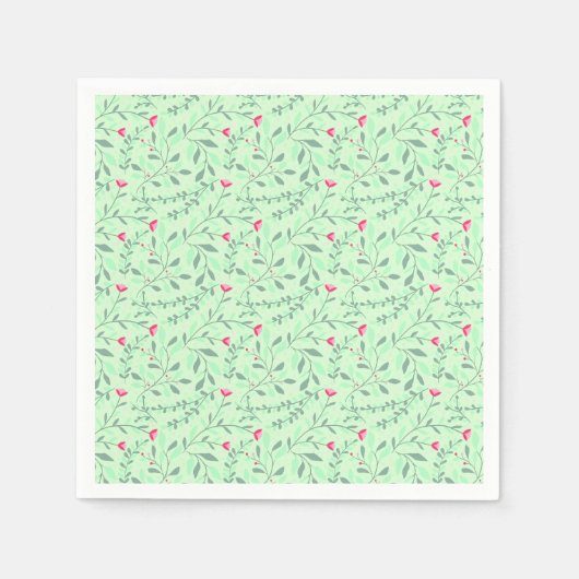 Floral pattern.05.FR.pink und Lgreen LGreen BG Serviette (Vorderseite)