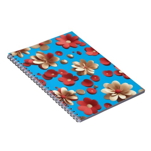 Floral pattern against a serene blue background notizblock (Rechte Seite)