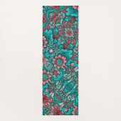 Floral Pattern, Aqua, Teal, Turquoise and Gray Yogamatte (Rückseite)