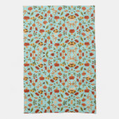 Floral pattern blanket with a light blue backgroun geschirrtuch (Vertikal)