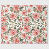 Floral Pattern Camellia Blume Geschenkpapier (Flach)