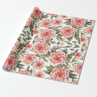 Floral Pattern Camellia Blume Geschenkpapier