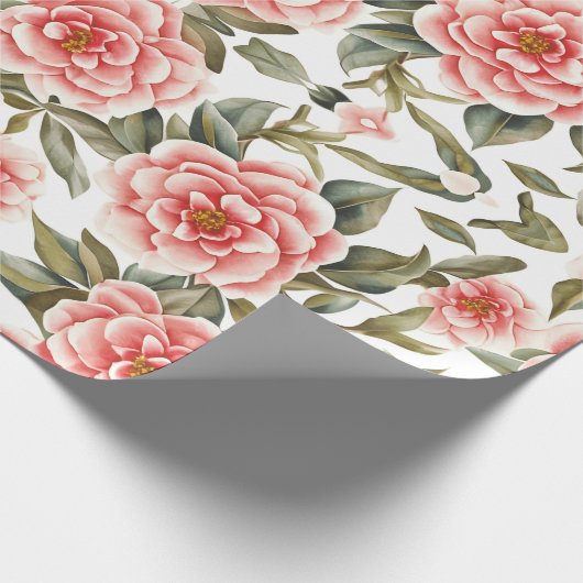 Floral Pattern Camellia Blume Geschenkpapier (Ecke)