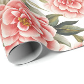 Floral Pattern Camellia Blume Geschenkpapier (Rolleneckpunkt)
