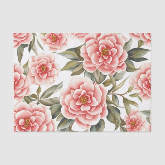 Floral Pattern Camellia Blume Seidenpapier (Vorderseite)