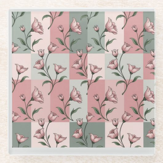 Floral Pattern Coaster Glasuntersetzer (Vorderseite)