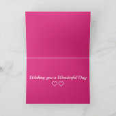Floral pattern design Fuscia Pink Birthday Karte (Innenseite)