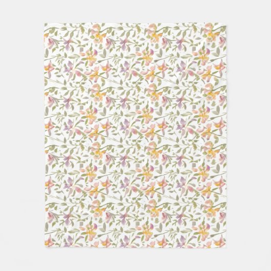 Floral Pattern Freesia Blume Fleecedecke (Vorderseite)