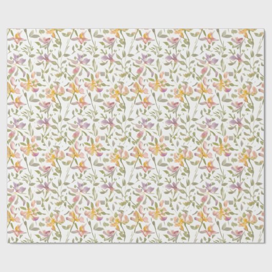 Floral Pattern Freesia Blume Geschenkpapier (Flach)