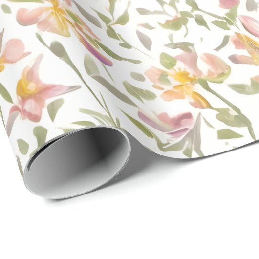Floral Pattern Freesia Blume Geschenkpapier (Rolleneckpunkt)