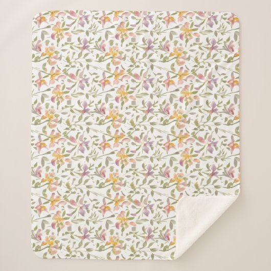 Floral Pattern Freesia Blume Sherpadecke (Vorderseite)