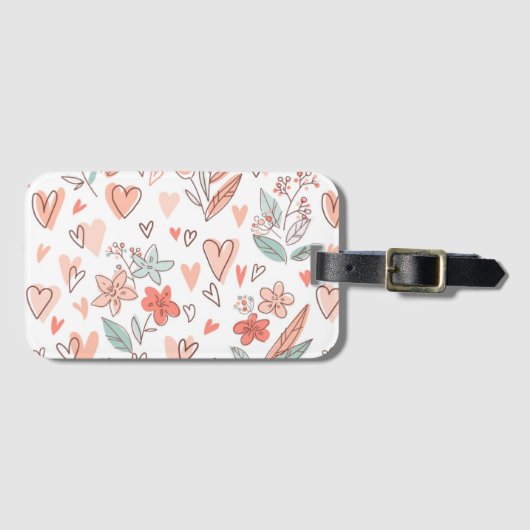 Floral Pattern Gepäckträger Gepäckanhänger (Vorderseite (Horizontal))