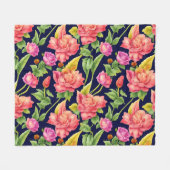 Floral Pattern Ginger Blume Fleecedecke (Vorderseite (Horizontal))