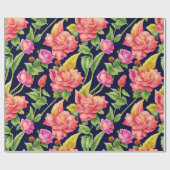Floral Pattern Ginger Blume Geschenkpapier (Flach)
