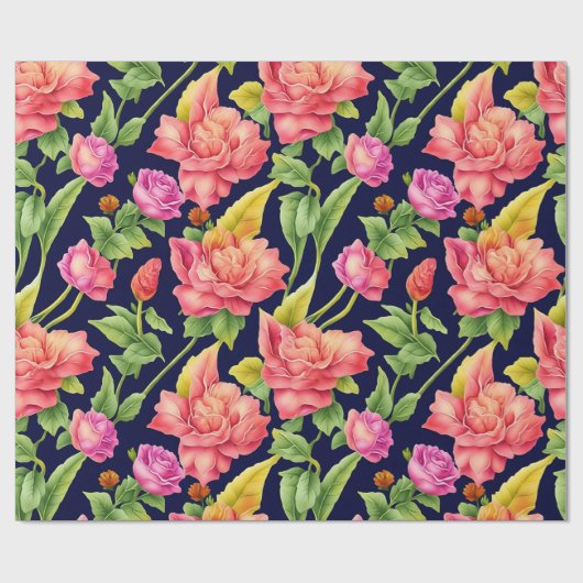 Floral Pattern Ginger Blume Geschenkpapier (Flach)