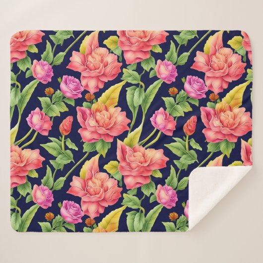 Floral Pattern Ginger Blume Sherpadecke (Vorderseite (Horizontal))