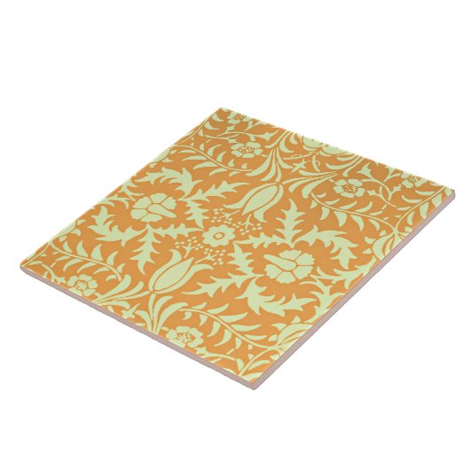Floral Pattern, gold and pastel yellow design, Fliese (Seite)