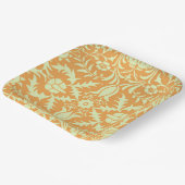 Floral Pattern, gold and pastel yellow design, Pappteller (Gewinkelt)