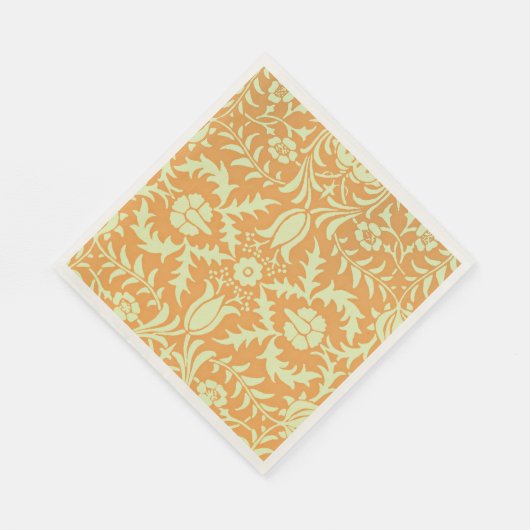Floral Pattern, gold and pastel yellow design, Serviette (Ecke)