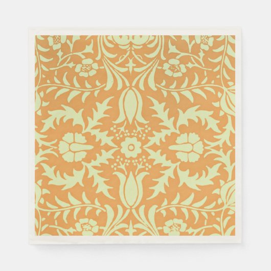 Floral Pattern, gold and pastel yellow design, Serviette (Vorderseite)