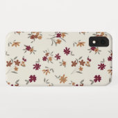 Floral Pattern Gold Gray Maroon Ditsy Case-Mate iPhone Hülle (Rückseite (Horizontal))