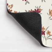 Floral Pattern Gold Gray Maroon Ditsy Mousepad (Ecke)