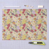 Floral Pattern Hydrangea Lilac Bluebell Birds Seidenpapier (Handwerk)