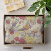 Floral Pattern Hydrangea Lilac Bluebell Birds Seidenpapier (Geschenk)