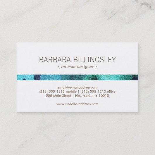 FLORAL PATTERN II for Interior Designer, Decorator Visitenkarte (Vorderseite)