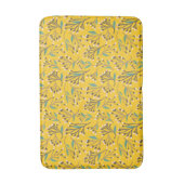 Floral Pattern in  delicate branches and buds Badematte (Vorderseite Vertikal)