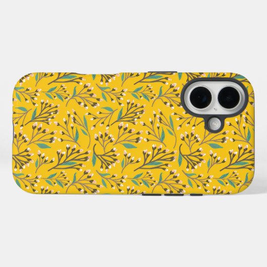 Floral Pattern in  delicate branches and buds Case-Mate iPhone Hülle (Rückseite (Horizontal))