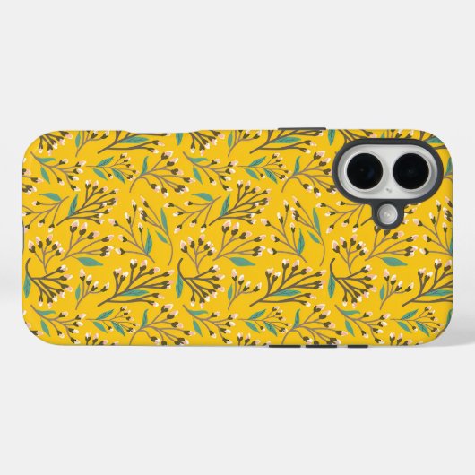 Floral Pattern in  delicate branches and buds Case-Mate iPhone Hülle (Rückseite (Horizontal))