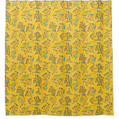 Floral Pattern in  delicate branches and buds Duschvorhang (Vorderseite)