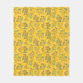 Floral Pattern in  delicate branches and buds Fleecedecke (Vorderseite)