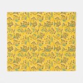 Floral Pattern in  delicate branches and buds Fleecedecke (Vorderseite (Horizontal))