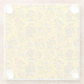 Floral Pattern in delicate branches and buds Glasuntersetzer (Rückseite)