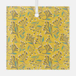 Floral Pattern in  delicate branches and buds Ornament Aus Glas