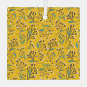 Floral Pattern in  delicate branches and buds Ornament Aus Glas (Rückseite)