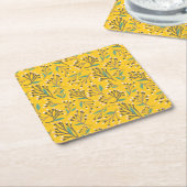 Floral Pattern in  delicate branches and buds Rechteckiger Pappuntersetzer (angewinkelt)